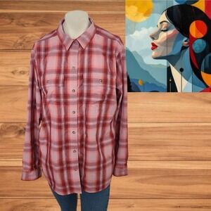 Eddie Bauer Women's Mountain Long-Sleeve‎ Shirt Plaid Size XL